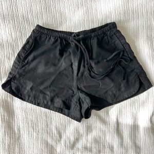Brandy Melville Black Twill Drawstring Shorts